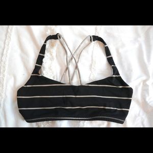 Lululemon “ Free to Be” Striped Sports Bra (Crossed Straps)